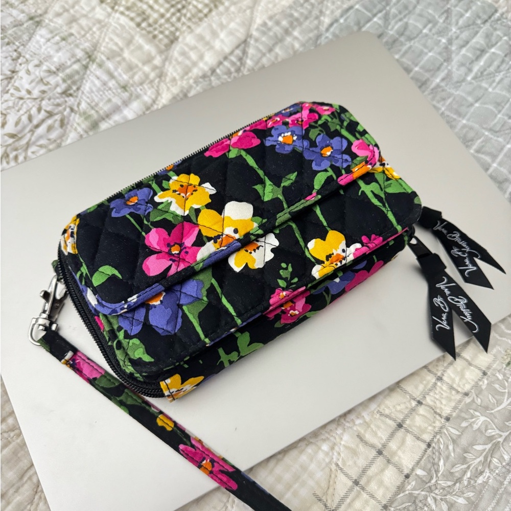 Vera Bradley Floral Black Quilted Women's Bag